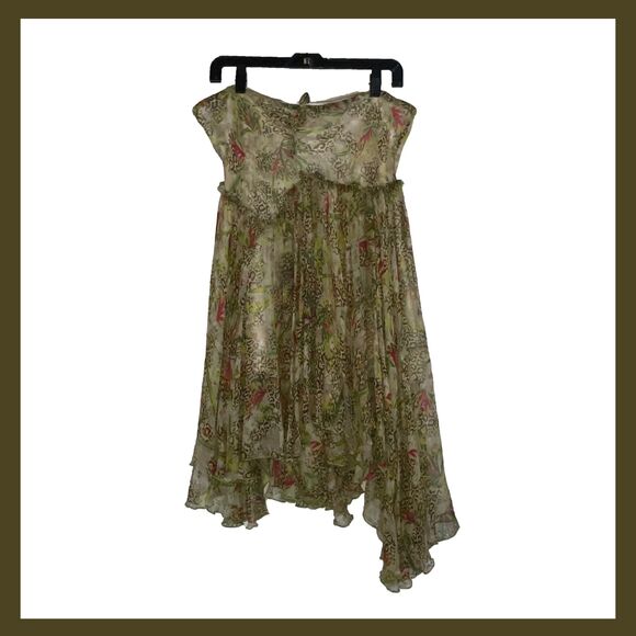 Y2K Diane von Furstenberg Silk Sheer Overlay Dress or Skirt Size 2 Resort Fairy - Picture 1 of 12
